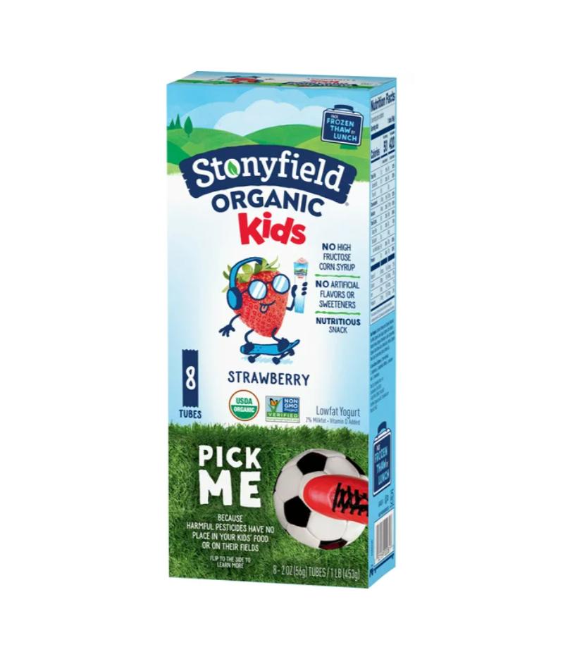 Stonyfield Organic Kids Strawberry Lowfat Yogurt Tubes | 8 count