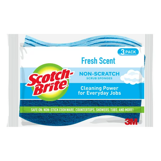 Scotch-Brite Non-Scratch Scrub Sponges | Fresh Scent, 3 Count