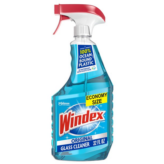 Windex Glass Cleaner Spray Bottle | Original Blue, 32 fl oz