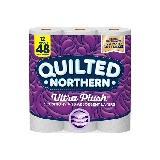 Quilted Northern Ultra Plush Toilet Paper | 12 mega rolls, 3 ply