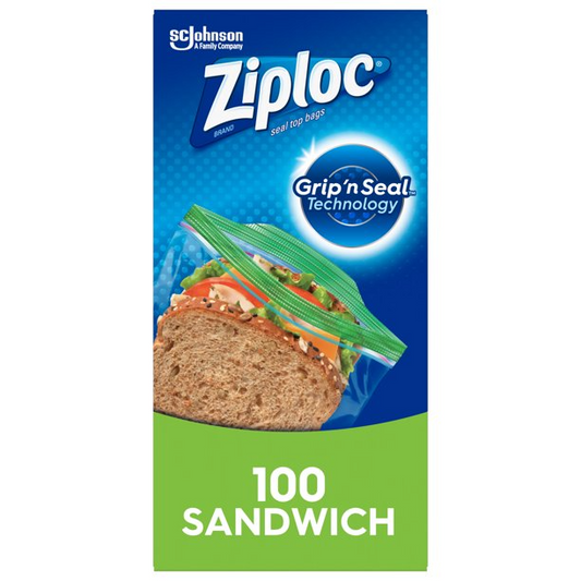 Ziploc Sandwich Bags with Grip ’n Seal Technology | 100ct