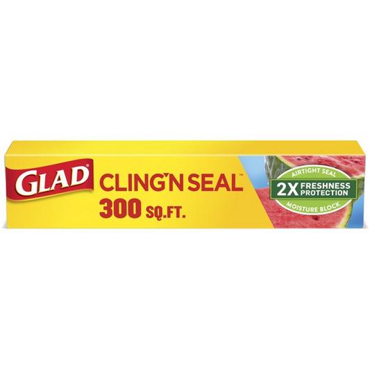 Glad Cling N Seal Plastic Food Wrap | 300sq ft