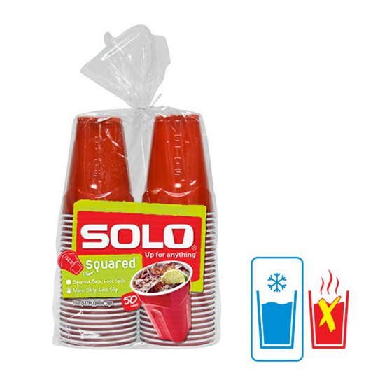 Solo Disposable Plastic Cups | Red, 18oz, 50ct