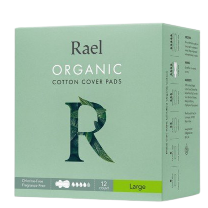 Rael Organic Cotton Cover Pads | Large, 12ct