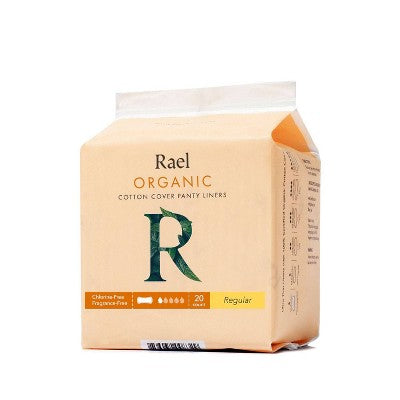 Rael Organic Cotton Cover Panty Liners | Regular, 20 Count
