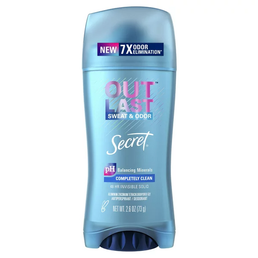 Secret Outlast Invisible Solid Antiperspirant Deodorant | Completely Clean, 2.6oz