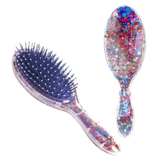 Packed Party Throw Confetti Oval Detangling Hair Brush