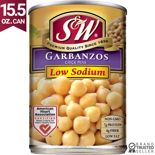 S&W Low Sodium Garbanzo Beans, 15.5 oz Can