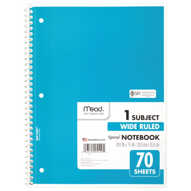 Mead Spiral Notebook | Blue