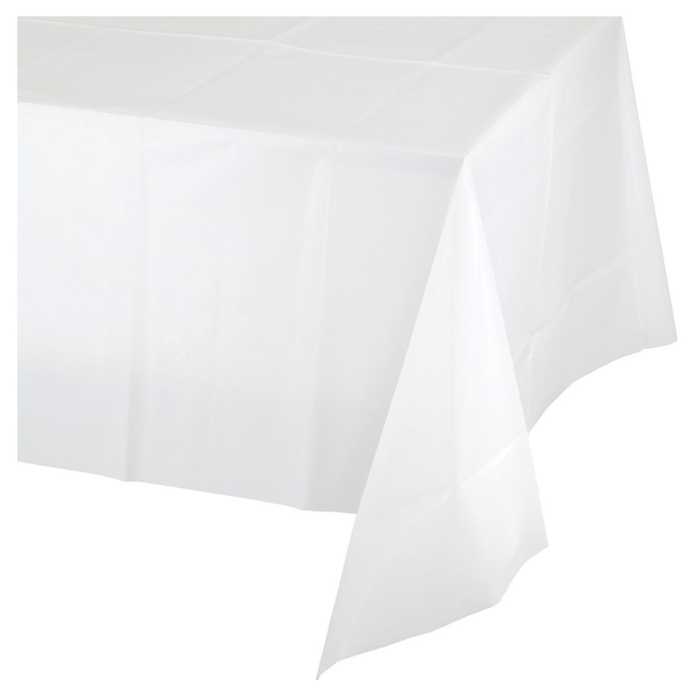 White Plastic Table Cloth Spritz