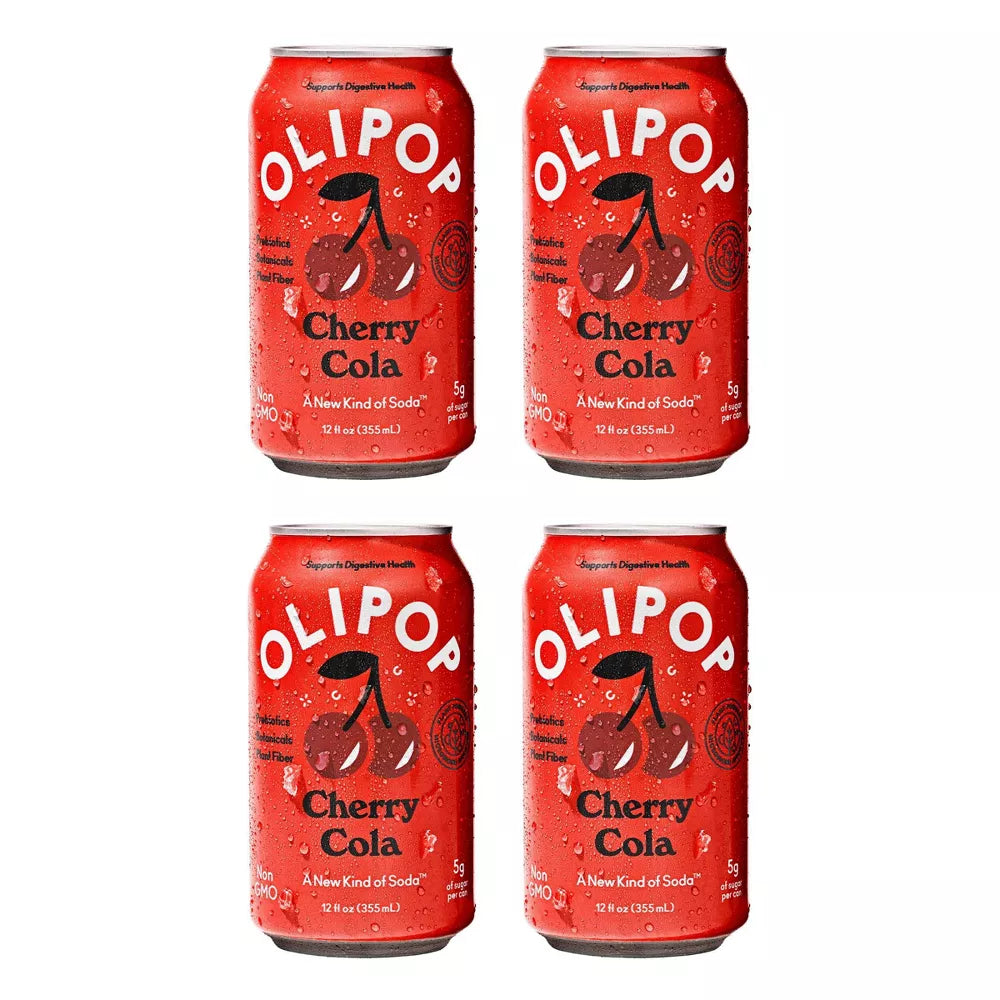 OLIPOP Cherry Cola Probiotic Soda - 4ct/12 fl oz