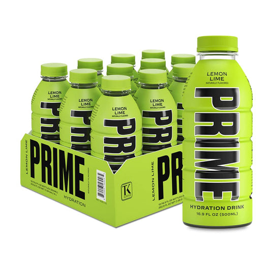 Prime Hydration Drink Sports Beverage "LEMON LIME," (Pack of 12)