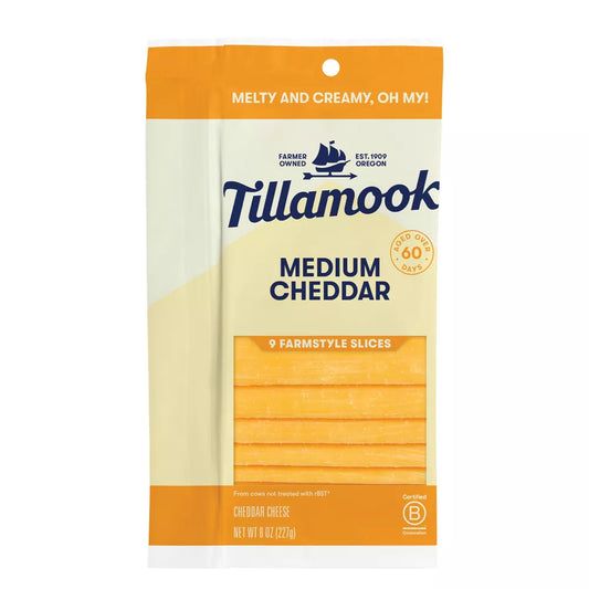 Tillamook Medium Cheddar Cheese Slices - 8oz