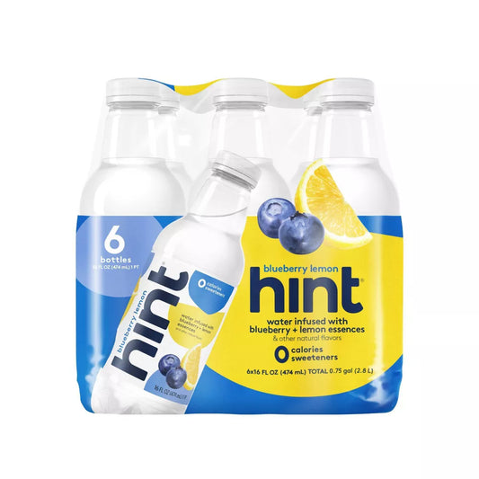 hint Blueberry Lemon Enhanced Water - 6pk/16 fl oz Bottles