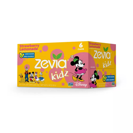 Zevia Kidz Strawberry Lemonade Zero Calorie Soda - 6pk/7.5 fl oz Cans