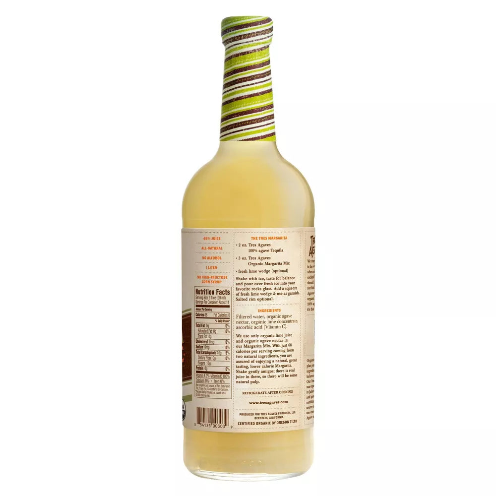 Tres Agaves Organic Margarita Mix - 1L Bottle